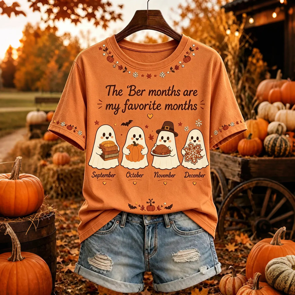 Women's The 'ber Months Are My Favorite Months Print Crew Neck T-shirt