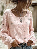 Women'S Casual Top With Cute Animal Print