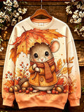Women's Casual Printed Long-Sleeve Sweatshirt