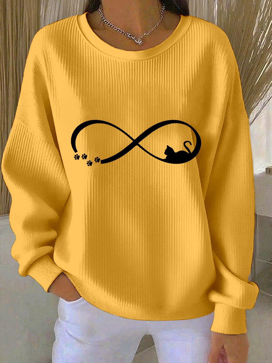 Women's Cat Print Casual Sweatshirt