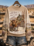 Women's Highland Denim Print Sweatshirt