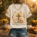 Women's I Will Praise Him Every Season Faith Printed V-neck T-shirt