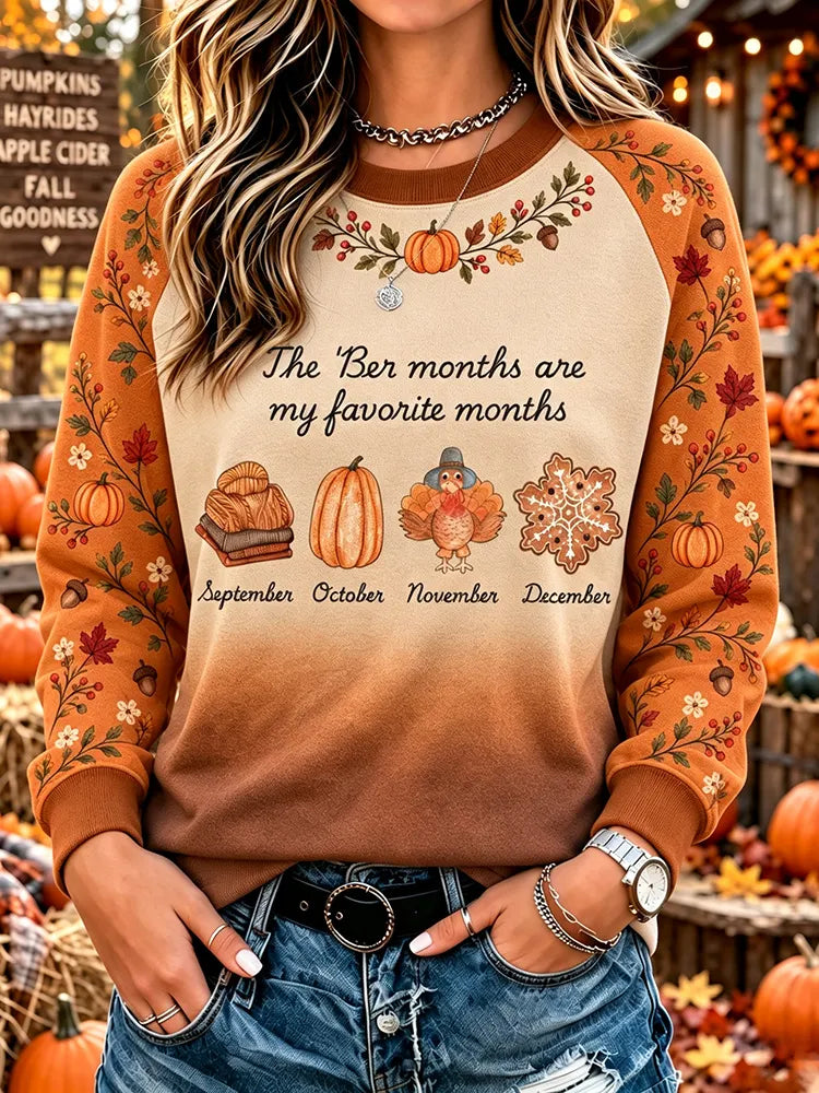 Women's Vintage Halloween Fall Heart In Skeleton Print Crew Neck Long Sleeve Sweatshirt