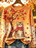 Women's Casual Printed Long-Sleeve Sweatshirt