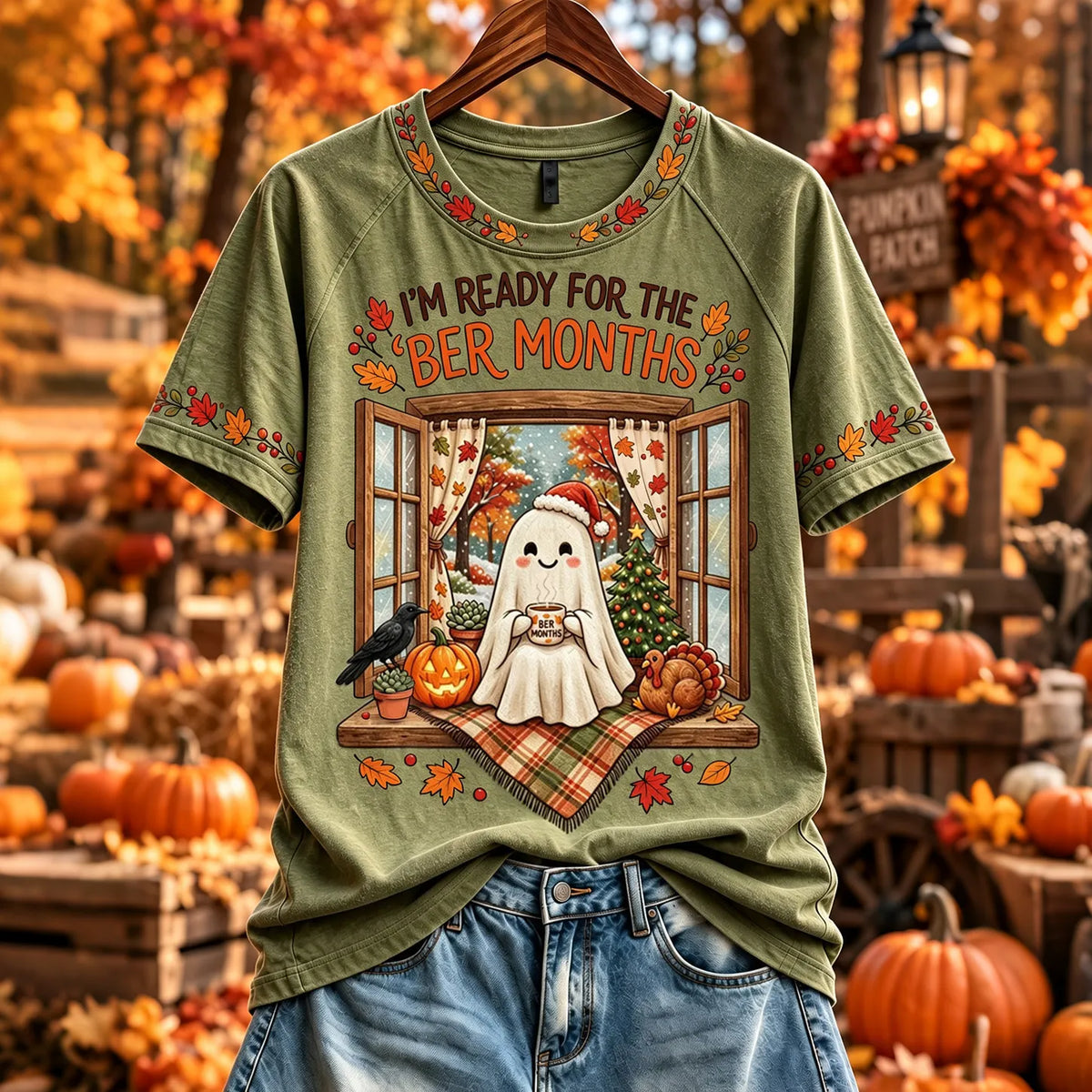 Women's I'm Ready For The 'ber Months Print Crew Neck Short Sleeve T-shirt