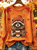 Women's Casual Printed Long-Sleeve Sweatshirt