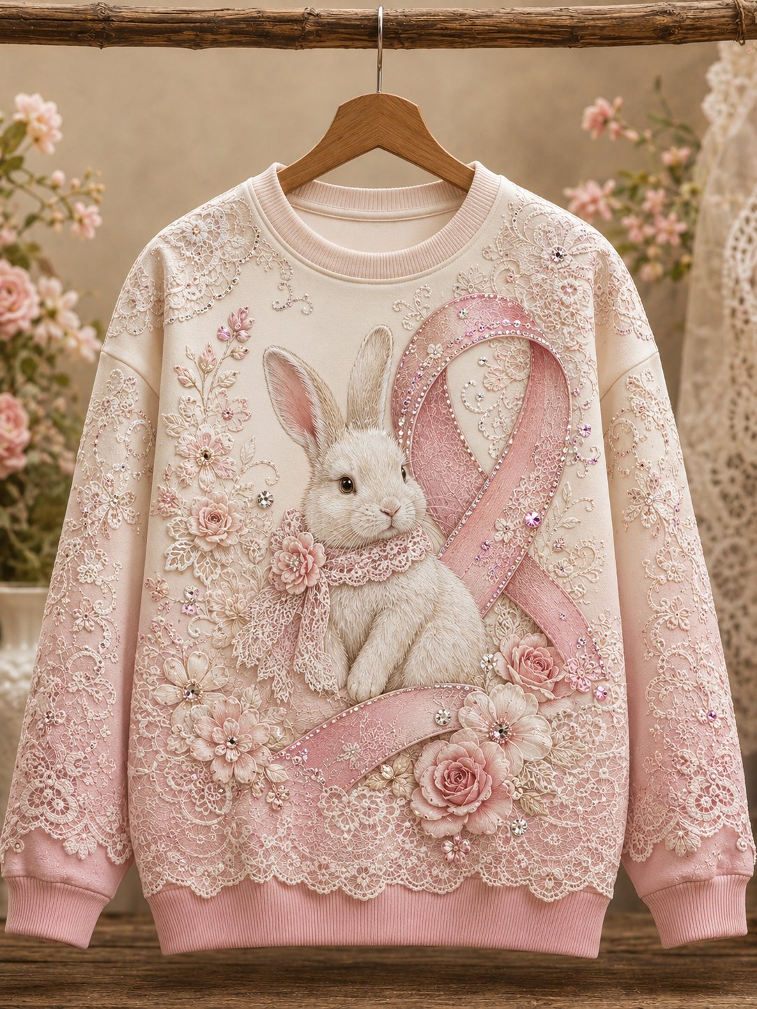 Women's Breast Cancer Awareness "I Wear Pink For Myself" Print Sweatshirt