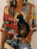 🐾 Buy 3 Save 10%🐱Women's Cat Lover Stylish Design T-Shirt💛100% For Shelter Pets🐱🐶