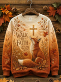 Women's Autumn Faith Animal Print Hoodie Sweatshirt