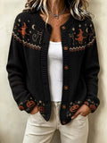 Women's Autumn Pumpkin Print Cardigan