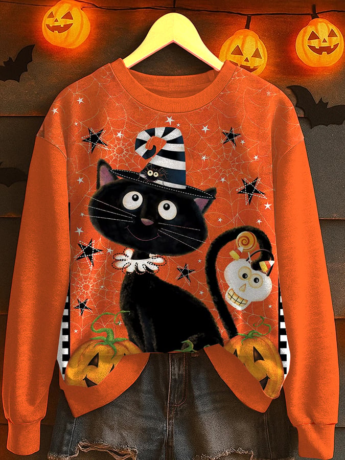 Women's Retro Halloween Graphic Sweatshirt