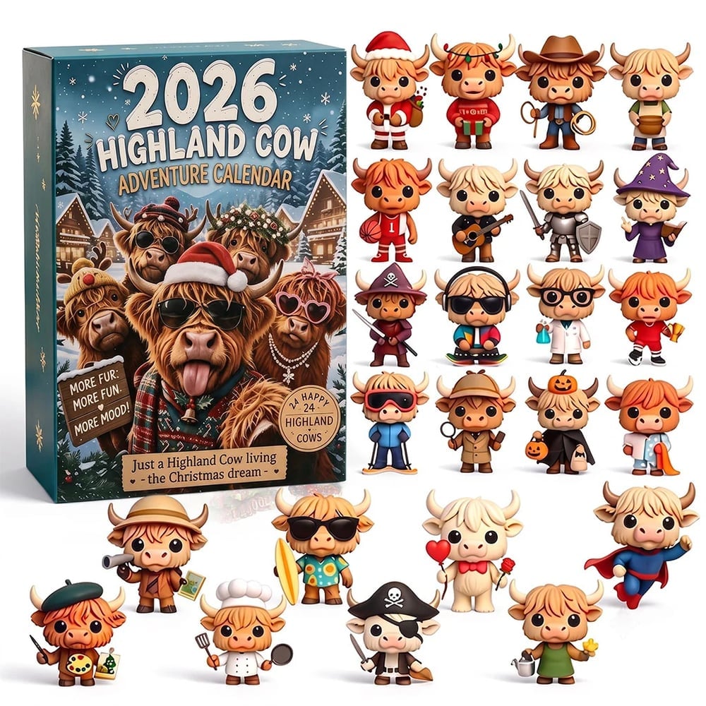 2026 Highland Cow Advent Calendar Blind Box