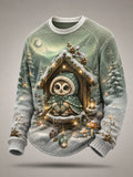 Men's Warm Healing Animal Print Sweatshirt
