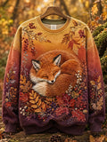 Women's Autumn Fox  Printed Casual Sweatshirt