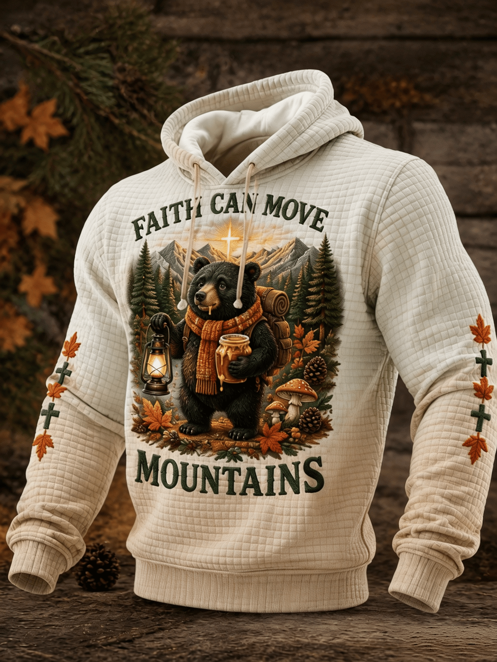 Men's Vintage Faith‐Quote Animal Graphic Print Sweatshirt