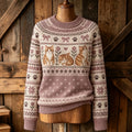 Women's Retro-style Cute Cat Jacquard Knit Cozy Sweater
