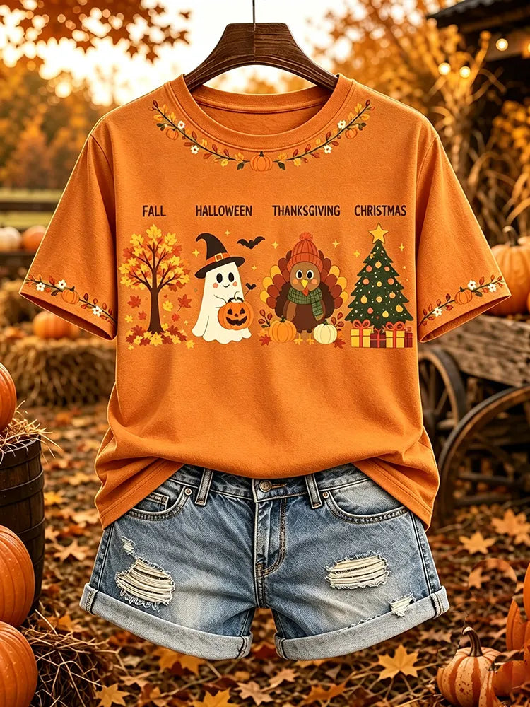Women's I'm Ready For The 'ber Months Print Short-sleeved T-shirt