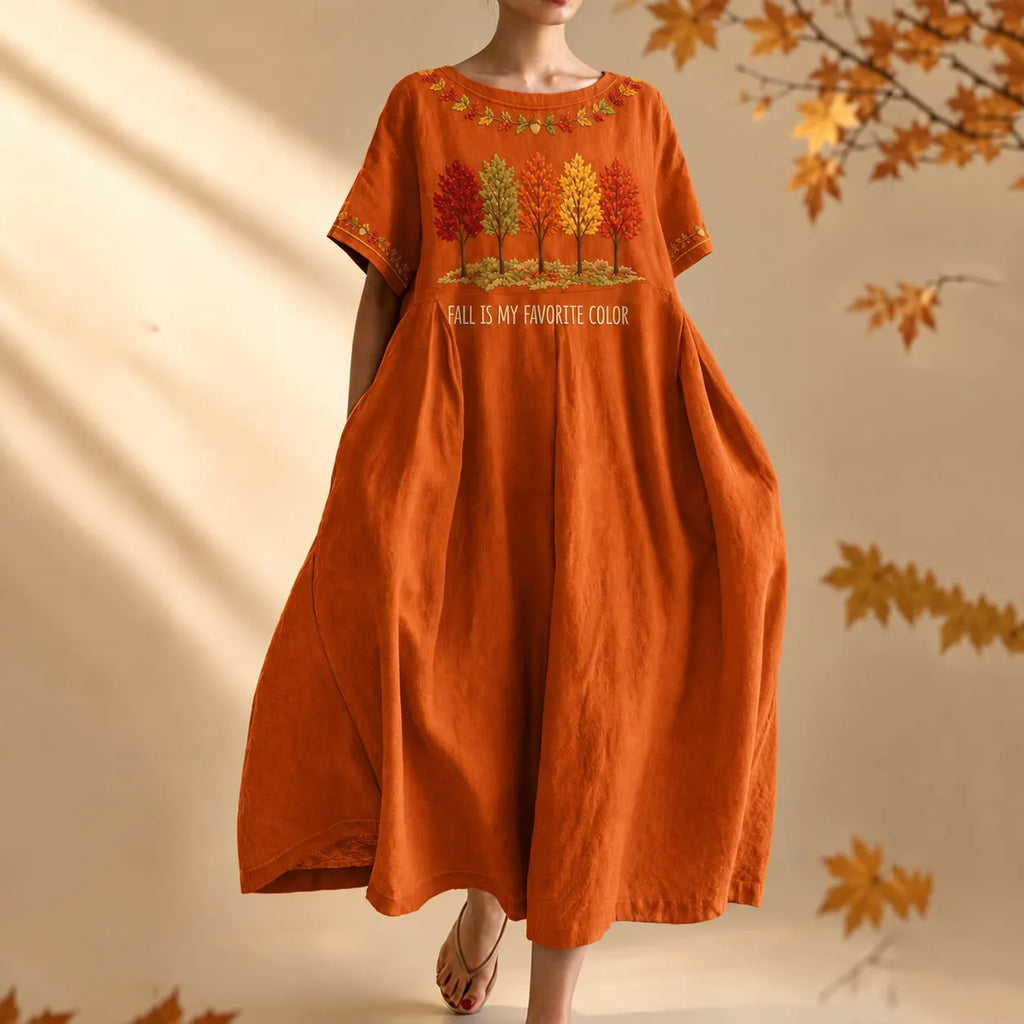 Fall Is My Favorite Color Women's  Crew-neck Dress