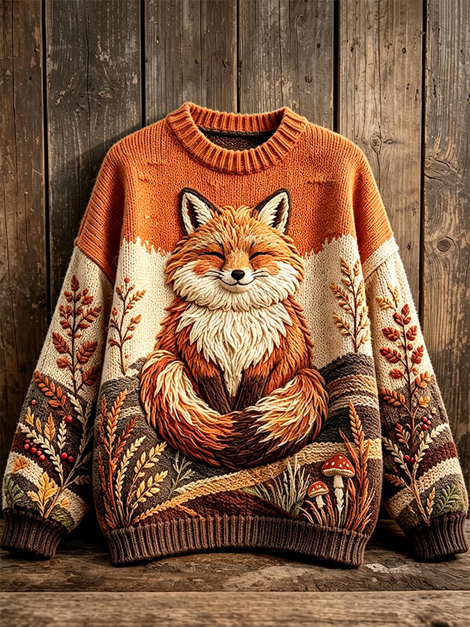 Women's Autumn Fox  Printed Casual Sweatshirt
