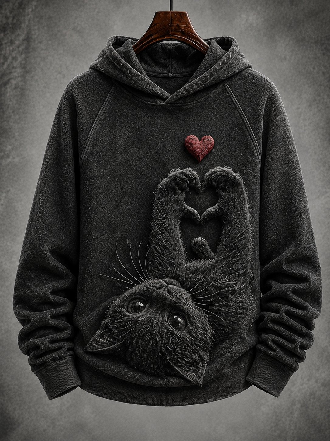 Women's Vintage Cat Print Hoodie