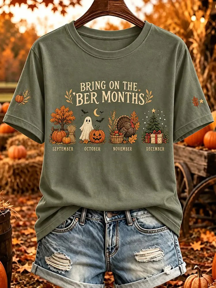 Women's "ber-months" Casual Printed T-shirt
