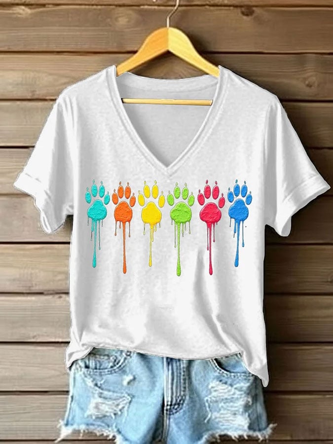 Women's Cute Cat Print Casual T-Shirt