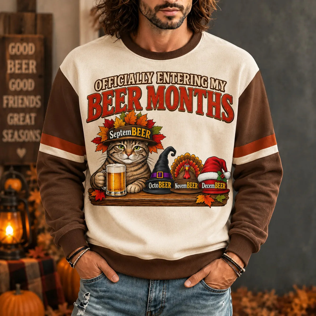 Men's Retro Autumn Casual Crew Neck Sweatshirt
