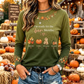 Women's Vintage Halloween Fall Heart In Skeleton Print Crew Neck Long Sleeve T-shirt