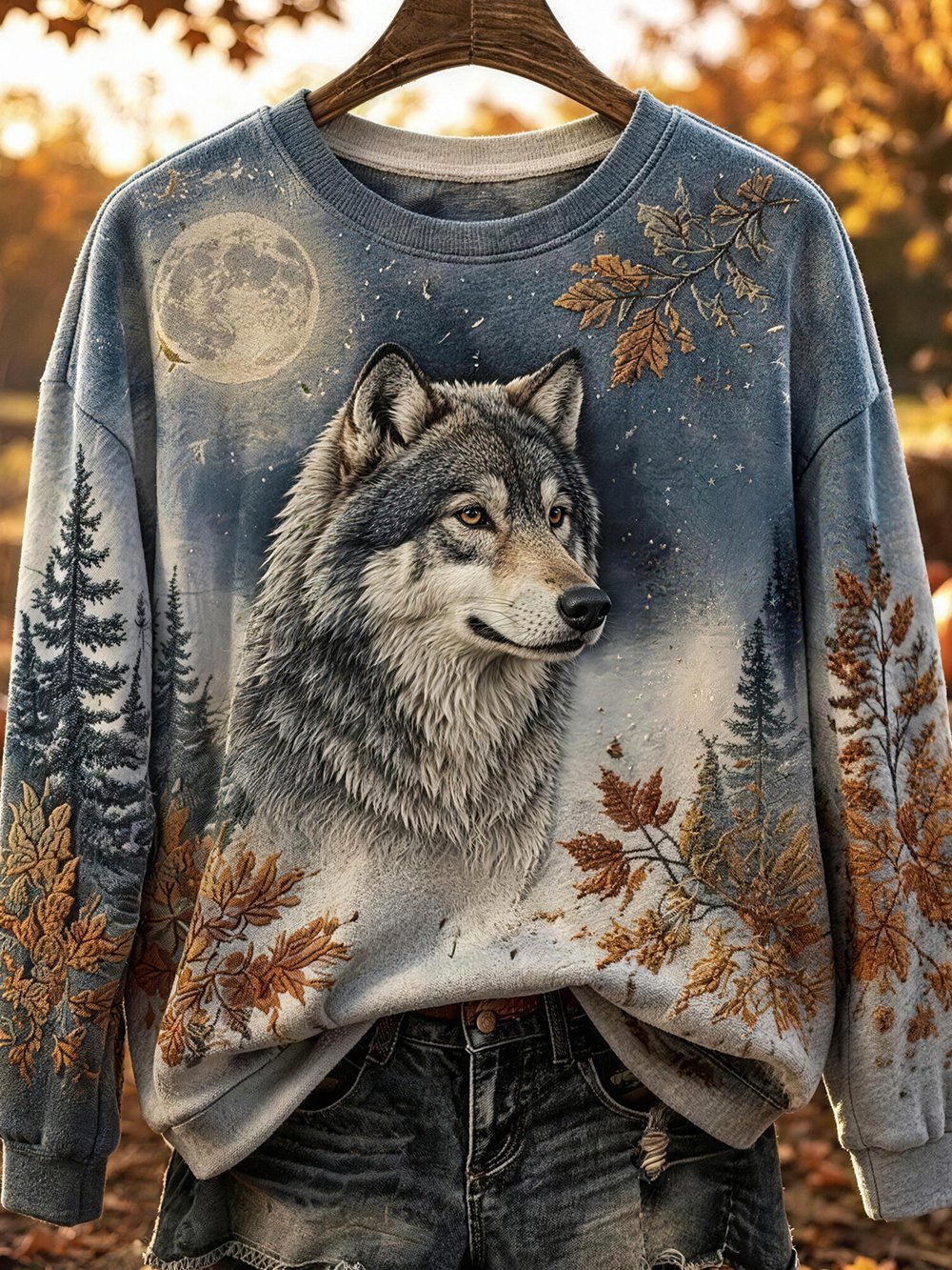 Women's Autumn Animal Print Crew Neck Long-Sleeve T-Shirt