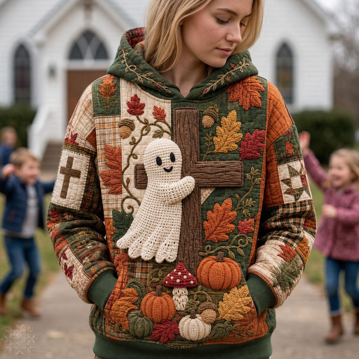 Autumn Ghost Cross Hoodie GFTOHNL2890
