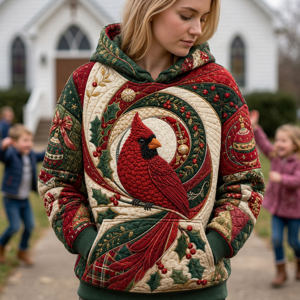 Christmas Cardinal Swirl Hoodie GFTOHNL2898