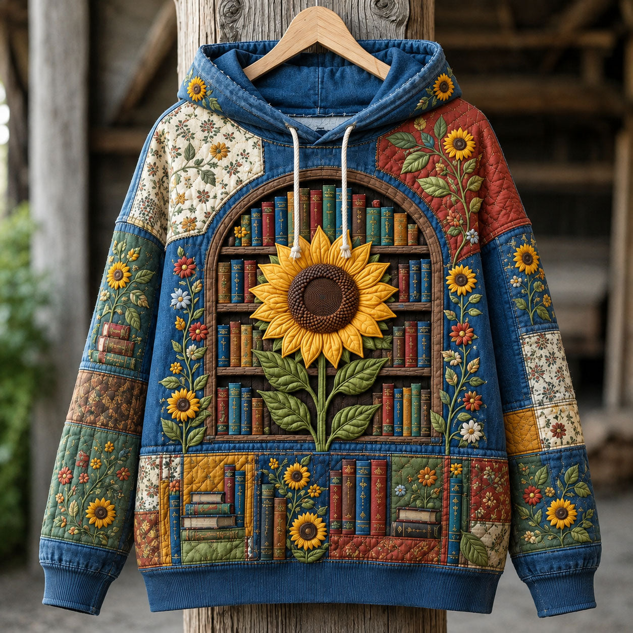 Sunflower Library Garden Hoodie GFTOHNL2932
