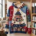 Patriotic Christmas Tree Hoodie GFTOHNL2982