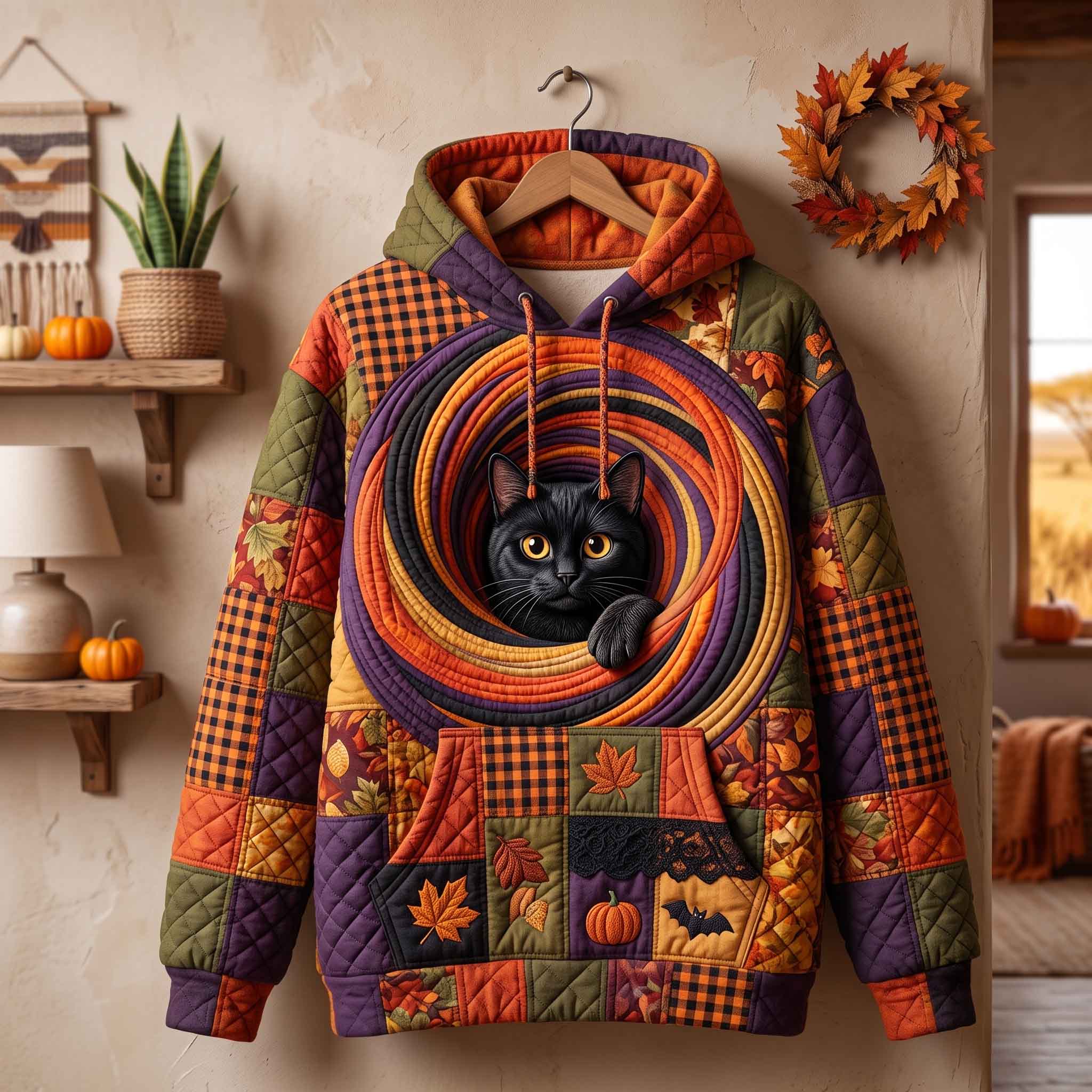 Autumn Black Cat Hoodie GFTOTP21275