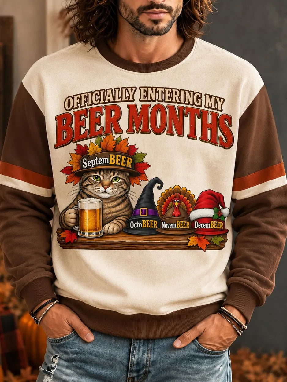 Men's Retro Autumn Casual Crew Neck Sweatshirt