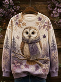 Women's Autumn Animal Print Crew Neck Long-Sleeve T-Shirt