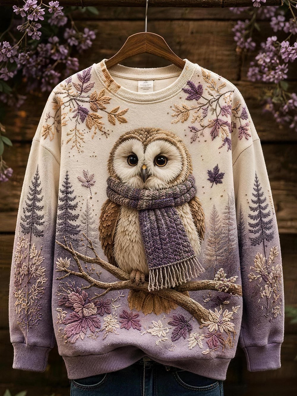 Women's Autumn Animal Print Crew Neck Long-Sleeve T-Shirt