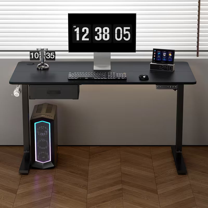 Electric Standing Desk, Electric Standing Computer Desk with USB Charging Port and Desk Drawer for Home Office