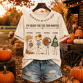 Women's I'm Ready For The 'ber Months Skeleton Print Short-sleeved T-shirt