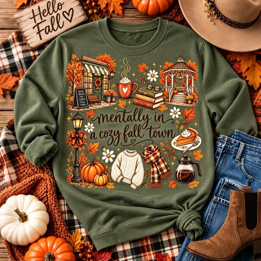 Women's Thanksgiving Retro Vacation Autumn Print Crew Neck Sweatshirt
