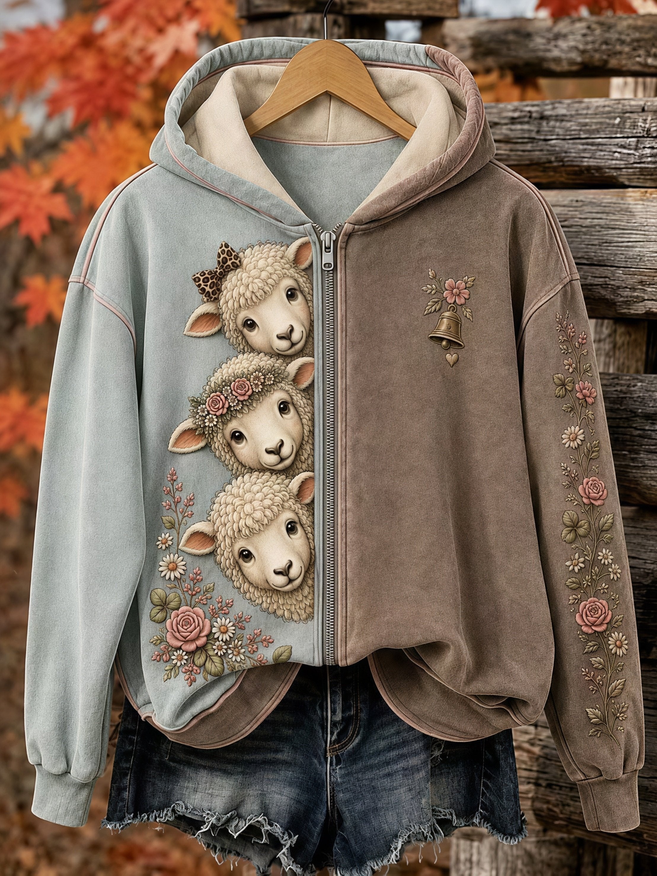 Women's Vintage Animal Print Hoodie