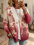 Women's Autumn Animal Print Round Neck Long Sleeve Sweater