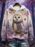 Women's Autumn Animal Print Crew Neck Long-Sleeve Hoodie