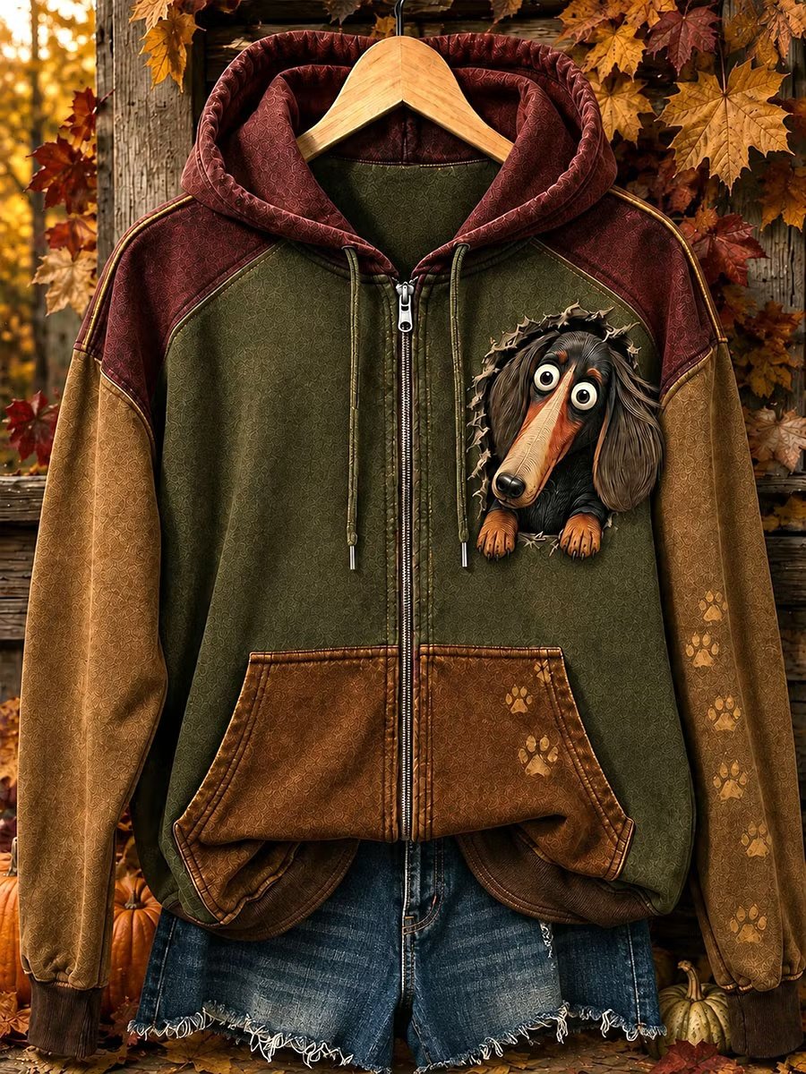 Women's Vintage Animal Print Hoodie