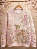Women's Breast Cancer Awareness "I Wear Pink For Myself" Print Sweatshirt