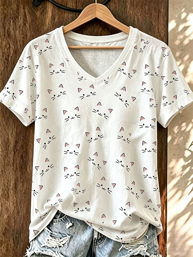 Women's Casual Print Short-Sleeve T-Shirt
