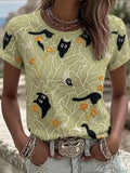 🐾 Buy 3 Save 10%🐱Women'S Casual Short-Sleeve Top With Animal Print💛100% For Shelter Pets🐱🐶