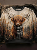 Women's Autumn Animal Print Crew Neck Long-Sleeve T-Shirt