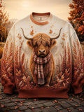 Women's Autumn Animal Print Crew Neck Long-Sleeve T-Shirt