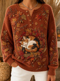 Women's Autumn Animal Print Knit Sweater